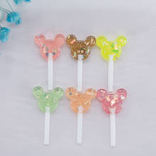 Lollipop Earring Charms 10pcs/lot Cute Cartoon Candy DIY Resin Cabochon Jewelry Pendant Flatback  Homemade Girl Friendship Gift 2024 - buy cheap