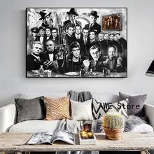 Preto e branco filme gângsteres padrinho goodfels quadros de arte cartaz e impressões da parede imagem para sala estar decoração casa 2024 - compre barato