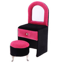 Миниатюрная мебель для кукольного домика масштаб 1:6, модель туалетного столика и табурета, отлично подходит для экшн-фигурок, для кукол BJD 1/6 2024 - купить недорого
