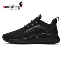 Soulsfeng-Zapatillas de correr para hombre y mujer, zapatos de malla negra, transpirables, ligeras, de verano, sin cordones, para entrenamiento al aire libre 2024 - compra barato