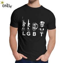 Camiseta Unisex con estampado de Liberty Guns Beer Trump LGBT, Camiseta de algodón con cuello redondo, ropa de calle Harajuku 2024 - compra barato