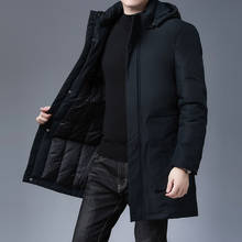Новинка 2020, брендовая Повседневная модная длинная стеганая куртка, зимняя новая мужская парка с капюшоном, ветровка, Высококачественная куртка, Мужская одежда 2024 - купить недорого
