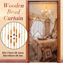 36 Line/38 Wave Door Window Wooden Bead Curtains Fly Screen Handmade Wooden Beans Blinds Gate Divider For Home Hallway Veranda 2024 - buy cheap