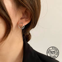 Pendientes de plata esterlina 925 para mujer, aretes de Cruz elíptica de oro, diseño geométrico, Retro, joyería para niña, inefa antialérgica 2024 - compra barato