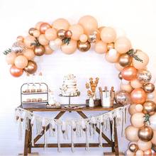 Kit de arco y Guirnalda de globos metálicos de oro rosa y melocotón, globos de confeti y cromo de oro rosa para decoración de cumpleaños y boda 2024 - compra barato
