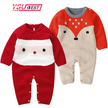 Christmas Baby Romper Autumn Winter Sweater Snowman Romper Newborn Baby Girl Boy Clothes Wool Knit Thick Jumpsuit Warm Outfit 2024 - buy cheap