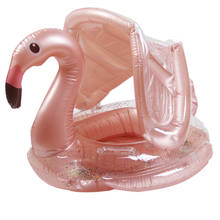Ins Hot-Anillo de natación inflable para bebé, flamenco, unicornio, Círculo de natación con sombra, asiento de natación, flotador de piscina, juguetes de piscina divertidos 2024 - compra barato