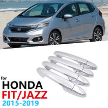 For Honda FIT JAZZ MK3 2015~2019 Car Cover Door Bowl Protection Covers Sticker 4pc High-quality ABS Chrome Car Outer Door Handle 2024 - buy cheap