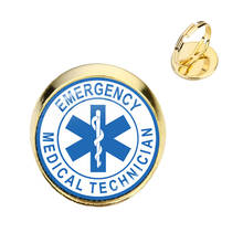 Anillos ajustables con logotipo de símbolo paramédico de técnico médico de emergencia, cabujón de vidrio de 16mm, estrella de la Vida Azul, joyería EMT 2024 - compra barato