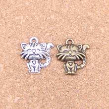 14pcs Charms smiling cat 19x17mm Antique Pendants,Vintage Tibetan Silver Jewelry,DIY for bracelet necklace 2024 - buy cheap