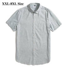 Рубашка хлопковая Мужская Over size d, в клетку, с коротким рукавом, размера плюс 2024 - купить недорого