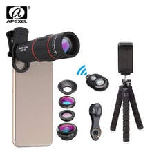 APEXEL-Kit de lentes de teléfono HD 18X, lente telescópica con gran angular, Macro, ojo de pez, 3 en 1, para iPhone, Samsung, Huawei, la mayoría de los teléfonos inteligentes 2024 - compra barato