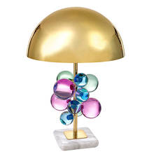 Luminária de mesa decorativa tbali, lâmpada de mesa em metal, multicolorida, de pedra de cristal, modelo de luxo para sala de estar, quarto, estudo, café 2024 - compre barato