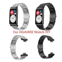 Pulseira sobressalente de aço inoxidável para relógio, pulseira para relógio huawei fit, acessórios de pulseiras inteligentes 2024 - compre barato