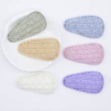 12Pcs 55*30mm Knitting Pattern Plush Drop Clip Applique for Clothes Sewing Patches DIY Baby Girl Hair BB Clips Accessories P95 2024 - buy cheap