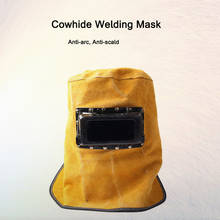 Cowhide Auto Dimming Lens Welding Mask Welding Hats Fire Flame Retardant Helmet Face Protection Hood welding shield Welder Cap 2024 - buy cheap