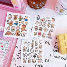 Cartoon Cute embrace bear mini paper sticker decoration DIY album diary scrapbooking label sticker kawaii stationery 2024 - buy cheap