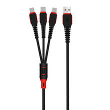 1.2m Three-in-One Data Cable New Style USB Fast Charge for Android Type-c Data Cable Triple for Iphone Usb Cable Extension 2024 - buy cheap