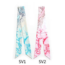 Classic bag scarf peony flower luxury brand women's scarf twill satin scarf and shawl beach fashion tie bag ribbon female JK48 2024 - buy cheap