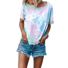 2020 Fashion Tie-dye printing O Neck T Shirt Short Sleeve Casual Tops Tee Shirt Camisas Mujer Women Summer T shirt S-XL 2024 - buy cheap