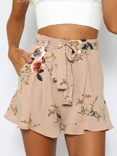 Pantalones cortos florales para mujer, Shorts informales holgados de cintura alta para playa, moda de Verano 2017 2024 - compra barato