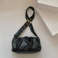 Роскошная женская плиссированная сумка-мессенджер через плечо из искусственной кожи, модная сумка через плечо с облаком, популярная простая Женская Повседневная сумка 2024 - купить недорого