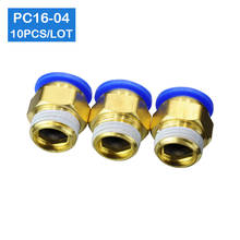 HIGH QUALITY  10pcs a lot BSPT PC16-04,16mm to 1/2' Pneumatic Connectors male straight one-touch fittings 2024 - buy cheap