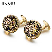 JIN&JU Gold Color Vintage Cufflinks For Mens Wedding Cuff Links Luxury Jewelry Spinki Do Mankietów Gemelos Para Hombre Camisa 2024 - buy cheap