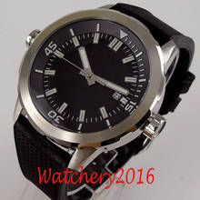 45mm Mens Watch Sterile Black Dial Rotating Sapphire Glass Date Luminous Automatic Movement 2024 - buy cheap