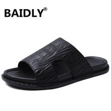Top Quality Sandal Men Sandals Summer Genuine Leather Sandals Men Outdoor Slippers Shoes Men Leather Flip Flops Sandalia 2024 - buy cheap