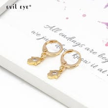 Pendientes colgantes de mano de Fátima Hamsa para mujer y niña, aretes pequeños simples de cobre, Color dorado, joyería de moda, BE82 2024 - compra barato