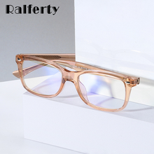 Ralferty 2020 óculos de computador, armação de óculos anti luz azul, masculino, retângulo, transparente, preto 2024 - compre barato