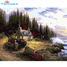 Paintmake Landscape DIY Paint By Numbers  Forest House Oil Painting On Canvas Home Decoration Painting Wall Art Picture 2024 - buy cheap