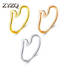 Zyzq simples elegante onda em forma de anéis para mulher três cores disponíveis acessórios minimalistas adorável feminino jóias anéis de junta 2024 - compre barato