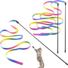5PCS Cat Toys Cute Funny Colorful Rod Teaser Wand Plastic Pet Toys For Cats Interactive Stick Pet Teaser Cat Supplies Dropship 2024 - buy cheap