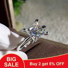 Cute Female Small Crystal Zircon Stone Ring Fashion Silver Wedding Bands Ring Promise Big Engagement Rings For Women 2024 - buy cheap