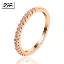 BFH-anillos con incrustaciones de cristal plano para hombre y mujer, joyería de amor de color oro rosa y plata, 2019 2024 - compra barato