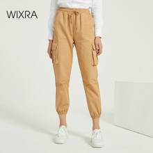 Calça cargo feminina wixra, calças leves casuais com bolsos de cintura alta para mulheres, verão de primavera e outono 2020 2024 - compre barato