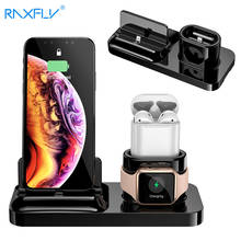 Raxfly 3 em 1 carregador de telefone magnético para iphone 11 x max xr 8 7 carregador sem fio para apple watch 4 airpods estação doca carregamento 2024 - compre barato