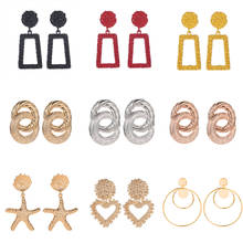 Vagzeb Fashion Gold Drop Earrings for Women Statement Big Geometric Metal Earring Women's Hanging Earrings 2022 Modern Jewelry 2024 - buy cheap