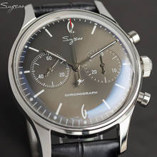 New Pilot Chronograph Mechanical Men's Watch Seagull ST1901 Movement Luminous Stainless Steel Men Watches Business Leather Clock 2024 - buy cheap