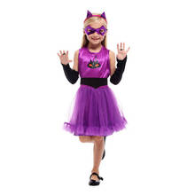 Disfraz de gatito púrpura para niña, disfraz de gatito para niña, para Halloween, Purim, Carnaval, Año Nuevo, vestido de fiesta de lujo 2024 - compra barato