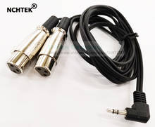 Nchtek microfone duplo xlr 3 pinos, fêmea para o ângulo direito 90 graus 3.5mm trs divisor cabo de extensão 1.8m/frete grátis/5 peças 2024 - compre barato