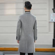 New Autumn Winter Woolen Coat Men's Mid-length Overcoat Fashion Solid Color Handmade Male Wool Double-sided Woolen Outwear 2024 - buy cheap