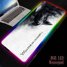 XGZ Winter Is Coming RGB Gaming Large Mouse Pad Gamer Led Computer Mousepad with Backlight Carpet for Keyboard Desk Mat 7 Colors 2024 - buy cheap