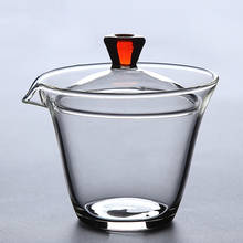 Tetera de mano de vidrio resistente al calor para Puer, Kung Fu, Gaiwan, taza de té de oficina, tazón de té transparente creativo con cubierta 2024 - compra barato