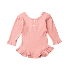 0-18M Newborn Infant Baby Girls Rompers Knitted Ruffles Jumpsuit Vintage Autumn Spring Baby Girls Warm Costumes Clothes 2024 - buy cheap