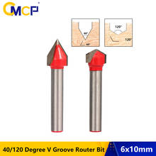 1pc 6x10mm V Groove Router Bit For Wood 60/120 Degrees V Bit Carbide End Mill Wood Milling Cutter Engraving Bit 2024 - buy cheap