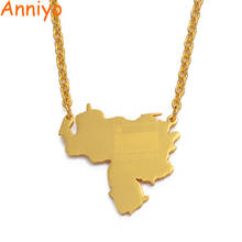 Anniyo Chain 50cm+5cm,Venezuela Map and Flag Necklace for Women Gold Color Jewelry Maps of Venezuelan Patriotic Gifts #013221 2024 - buy cheap