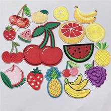 10pcs/lot Fruit Patches Clothing Embroidery Iron On Applique Fashion for Bag Clothes Cheap Cherry Lemon Patchs for DIY Wholesale 2024 - buy cheap